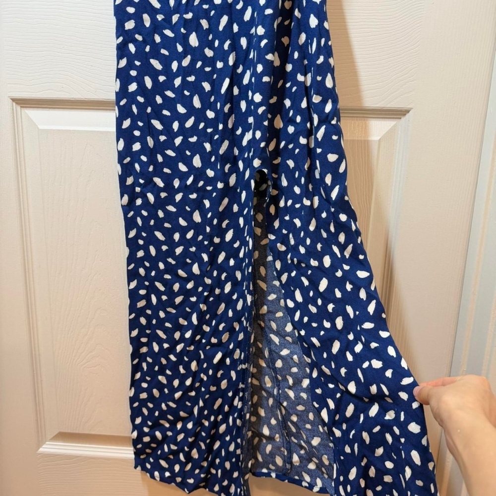 Reformation Crimini Blue Midi Dress With Slit Size 0 - Picture 6 of 8